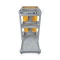 Cleaning Carts | Boardwalk 3485204 Three-Shelf 22 in. x 44 in. x 38 in. Janitor's Cart - Gray image number 2