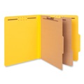  | Universal UNV10304 Letter Size 2 Divider Bright Colored Pressboard Classification Folders - Yellow (10/Box) image number 0