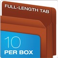 Office Jansan | Pendaflex 95363 5.25 in. Expansion Heavy-Duty End Tab File Pockets - Letter Size, Red Fiber (10/Box) image number 1