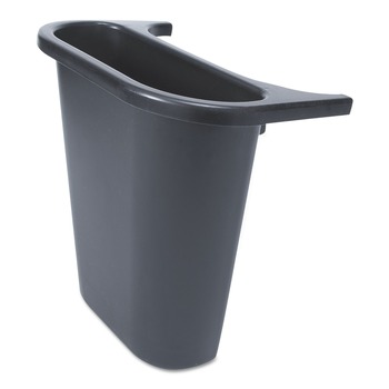 Rubbermaid Commercial Rectangular Saddle Basket Recycling Bin - Black