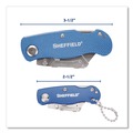 Office Jansan | GreatNeck 12117 1 Standard 1 Mini Blade Folding Lock Back Utility Knife Set - Blue image number 2