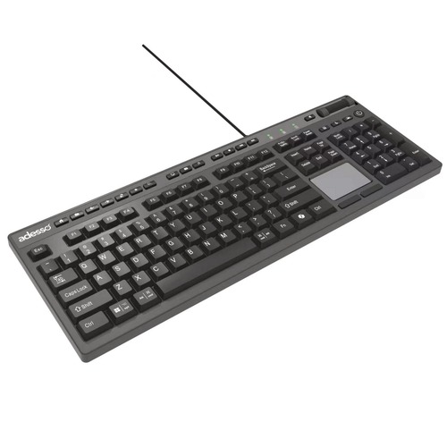 Office Electronics & Batteries | Adesso AKB-445UB CyberTouch Desktop Keyboard with Touchpad - Black image number 0