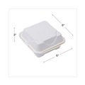 New Year New Savings! Save $25 off $150 | Eco-Products EP-HC6 6 in. x 6 in. x 3 in. Bagasse Hinged Sugarcane Clamshell Containers - White (500/Carton) image number 6