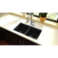 Kitchen Sinks | Elkay ELGU3322BK0 Quartz Classic 33 in. x 18-1/2 in. x 9-1/2 in., Equal Double Bowl Undermount Sink (Black) image number 2