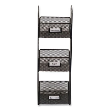 Safco 6 in. x 6 in. x 18 in. Steel Mesh 3 Compartments Onyx Breakroom Organizers - Black