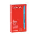 Office Jansan | Universal UNV08854 Chisel Tip Fluorescent Blue Ink Blue Barrel Pocket Highlighters (1 Dozen) image number 1
