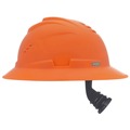  | MSA 10215833 V-Gard C1 Hi-Viz Fas-Trac III Full Brim Vented Hard Hat - Orange image number 3