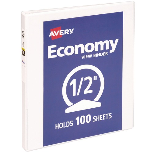 Office Jansan | Avery 05706 3 Round Rings 0.5 in. Capacity 11 in. x 8.5 in. Economy View Binder - White image number 0
