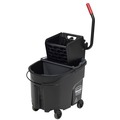 Mop Buckets | Rubbermaid Commercial 1863896 35 qt. WaveBrake 2.0 Side-Press Plastic Bucket/Wringer Combos - Black image number 0