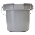 Mop Buckets | Rubbermaid Commercial FG261400GRAY 14 qt. 12 in. Round Utility Plastic Bucket - Gray image number 1