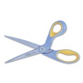  | Westcott 14669 9 in. Long, 4.5 in. Cut Length ExtremEdge Titanium Bent Scissors - Gray/Yellow Offset Handle image number 1
