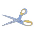 Office Jansan | Westcott 14669 9 in. Long, 4.5 in. Cut Length ExtremEdge Titanium Bent Scissors - Gray/Yellow Offset Handle image number 1