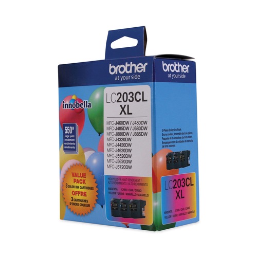  | Brother LC2033PKS 550 Page-Yield LC2033PKS Innobella High-Yield Ink - Cyan/Magenta/Yellow (3/Pack) image number 0
