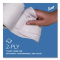 Paper Towels and Napkins | Scott 04460 2-Ply Septic Safe Essential Standard Roll Bathroom Tissue for Business - White (550/Roll) image number 3