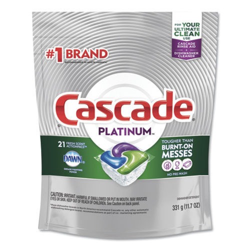 Cascade 80720PK Platinum Fresh Scent 13.5 oz. ActionPacs (21-Piece/Pack) image number 0