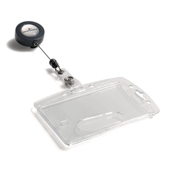 Durable Vertical/Horizontal Reel ID/Security Card Holder Set - Clear (10/Pack)