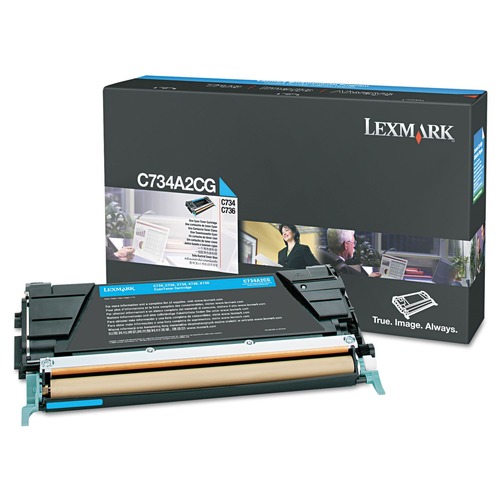 Lexmark C734A2CG CX734/C746/CX738 6000 Page Yield Toner Cartridge - Cyan image number 0