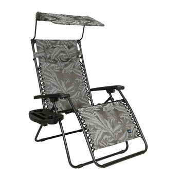 Bliss Hammock GFC-456WPF 360 lbs. Capacity 30 in. Zero Gravity Chair with Adjustable Sun-Shade - X-Large, Platinum Flower