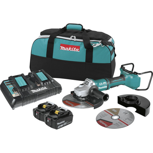 Cut Off Grinders | Makita XAG13PT1 18V X2 (36V) LXT Brushless Lithium-Ion 9 in. Cordless Paddle Switch Electric Brake Cut-Off/Angle Grinder Kit with 2 Batteries (5 Ah) image number 0