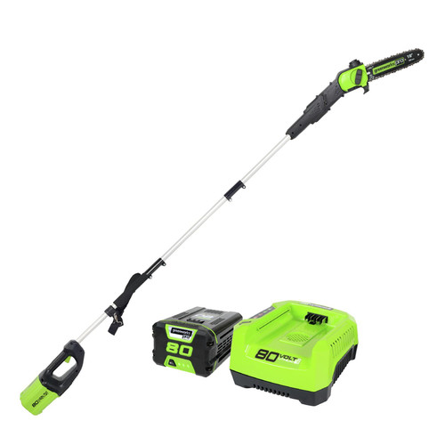 Pole Saws | Greenworks 1400202 PS80L210 PRO 80V Brushless Polesaw with 2.0 Ah Battery and Charger image number 0
