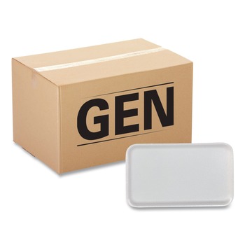 GEN 11.63 in. x 7.25 in. x 0.54 in. #16S Meat Trays - White (250/Carton)