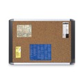 Bulletin Boards | MasterVision 560375093354 48 in. x 36 in. Tech Cork Board - Tan Surface, Silver/Black Aluminum Frame image number 2
