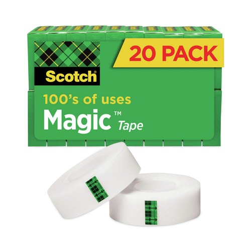 Office Jansan | Scotch 810K20 1 in. Core 0.75 in. x 83.33 ft. Magic Tape Value Pack - Clear (20/Pack) image number 0