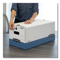 Office Jansan | Bankers Box 0001103 12 in. x 24 in. x 10 in. Liberty Heavy-Duty Strength Storage Box - Letter, White/Blue (4/Carton) image number 4