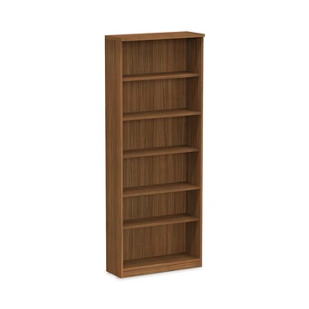 Alera ALEVA638232WA Valencia Series 6-Shelf 31-3/4 in. x 14 in. x 80-1/4 in. Bookcase - Modern Walnut