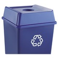 Trash & Waste Bins | Rubbermaid Commercial FG279100DBLUE Untouchable 20-1/8 in. x 20-1/8 in. Bottle and Can Recycling Lid - Blue image number 2
