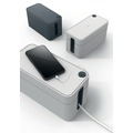 Office Cable Management | Durable 503537 CAVOLINE 9.6 in. x 4.96 in. x 4.56 in. Cable Management Box - Small, Charcoal image number 1