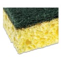 Cleaning Cloths | AmerCareRoyal S740C/20 3.5 x 6 Heavy-Duty Scrubbing Sponge - Yellow/Green (20/Carton) image number 3