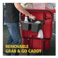 Trash & Waste Bins | Rubbermaid Commercial 2221459 BRUTE 25.45 in. x 12.82 in. x 15 in. Ergonomic Rotomolded Tilt Truck Handle and Caddy - Black image number 3
