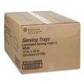 Food Trays, Containers, and Lids | Pactiv Corp. BTK101360000 18 in. x 14 in. Laminated Foam Serving Tray - White (100/Carton) image number 3