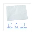 Office Jansan | Boardwalk H7658EWK 38 in. x 58 in. 60 gal. 0.7 mil Linear Low Density Industrial Can Liners - White (100/Carton) image number 5