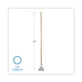 Mops | Boardwalk BWK601 7/8 in. x 54 in. Quick Change Metal Mop Head with Wooden Handle - Natural image number 3