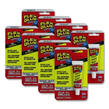Flex Seal Products 0.6 oz Crystal Clear All-Purpose Glue - Dries Clear (8/Carton)