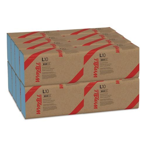 Cleaning & Janitorial Supplies | WypAll 05120 L10 9.38 in. x 10.25 in. 2-Ply Banded Windshield Wipers - Light Blue (140/Pack, 16 Packs/Carton) image number 0