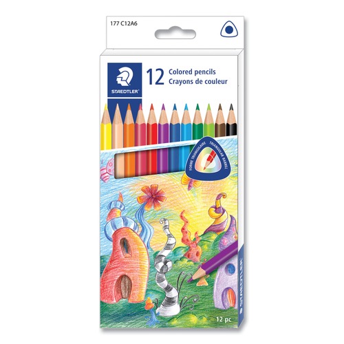Pens | Staedtler 177 C12A6 3 mm Colored Pencils - Assorted Lead/Barrel Colors (12/Pack) image number 0