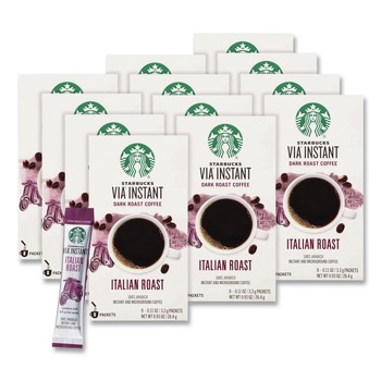 Starbucks 12407838 0.11 oz VIA Ready Brew Coffee - Italian Roast (12/Carton)