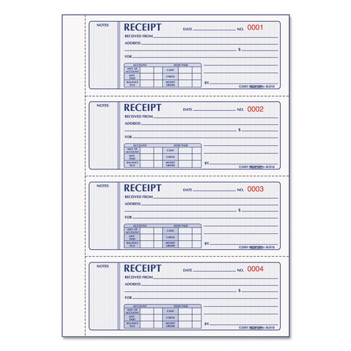 Office Jansan | Rediform 8L818 7 in. x 2.75 in. 3-Part Carbonless Hardcover Money Receipt Book image number 0