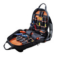 Cases and Bags | Klein Tools 55475 Tradesman Pro 17.5 in. 35-Pocket Tool Bag Backpack - Black/Orange image number 8