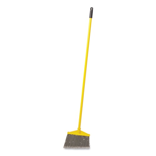 Rubbermaid Commercial FG637500GRAY 56 in. Vinyl Coated Handle Angled Broom - Large, Yellow/Gray image number 0