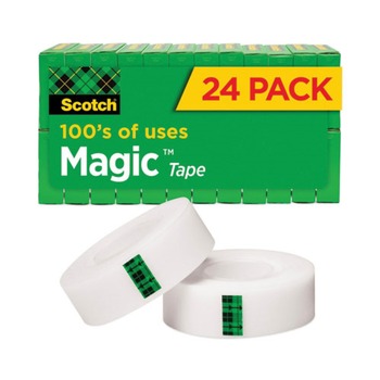 Scotch 810K24 1 in. Core 0.75 in. x 83.33 ft. Magic Tape Value Pack - Clear (24-Piece/Pack)
