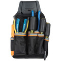 Tool Belts | Klein Tools 55914 Tradesman Pro 13.5 in. x 8.25 in. x 4 in. Modular Trimming Pouch with Belt Clip - Black/Gray/Orange image number 4