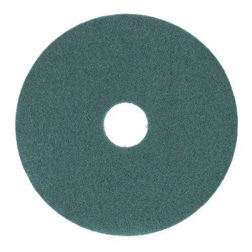 Office Jansan | Boardwalk BWK4013GRE 13 in. Diameter Heavy-Duty Scrubbing Floor Pads - Green (5/Carton) image number 0