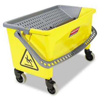 Rubbermaid Commercial HYGEN HYGEN Press Wring Bucket for Microfiber Flat Mops (Yellow)