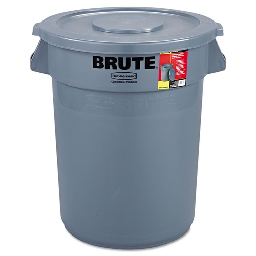 Trash & Waste Bins | Rubbermaid Commercial FG863292GRAY 32 Gal. Brute All-Inclusive Container (Gray) image number 0