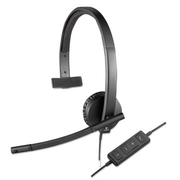 Logitech H570e Monaural Over The Head Wired Headset - Black