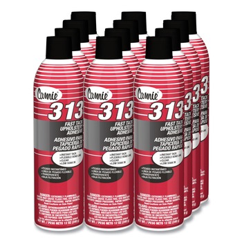Camie CA313 12 oz. Aerosol Spray 313 Fast Tack Upholstery Adhesive - Dries Clear (12/Carton)